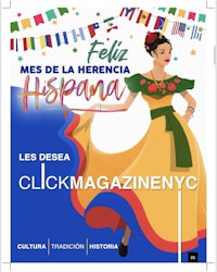 the cover of clickmagazine nyc with a woman in a mexican dress