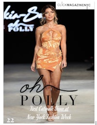 the cover of ohpoly magazine featuring a woman in an orange dress