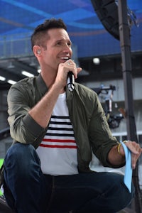 a man holding a microphone