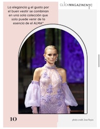 a fashion magazine in spanish with a woman in a purple dress