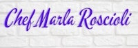 chef marla rossioli logo on a brick wall