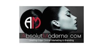 absolute moderne com logo with a woman's hair