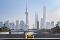 the skyline of shanghai