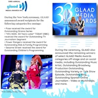 a flyer for the glaad media awards