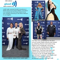 a photo of a group of people on the red carpet at the glaad awards