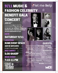 a flyer for the fashion celebrity benefit gala concert