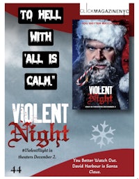 a poster for violent night with an image of a santa claus