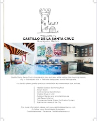 a flyer for the castle de la manta cruz