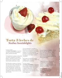 a magazine with a picture of a dessert and a cherry on top