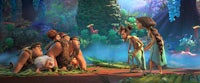 the croods is an animated movie about a group of people in a jungle