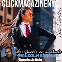 a woman in a suit and tie is on the cover of click magazine