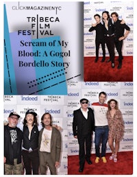 a group of people posing for a photo at the tribeca film festival