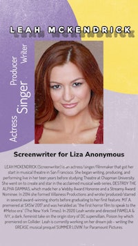 leah mckendrick is a screenwriter for lisa anonymous